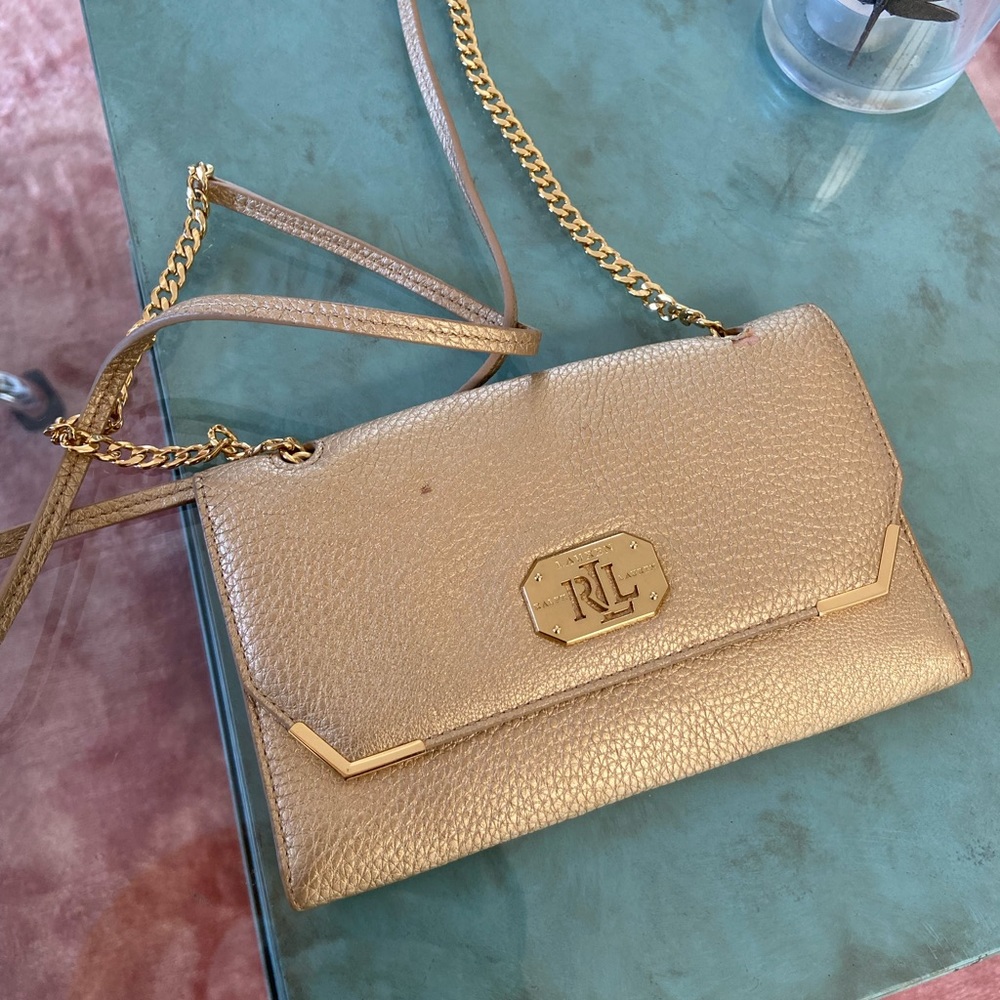 Vintage Authentic Ralph Lauren Purse -gold